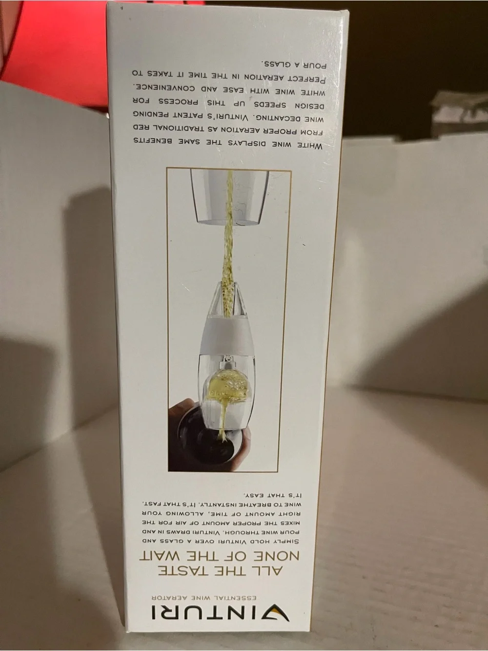 Vinturi Essential white Wine Aerator - Clear/White new in box